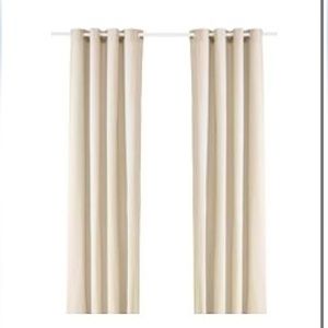 IKEA sanella velvet curtains light beige,96 in, 4 panels, SOLD AS A SET of 4